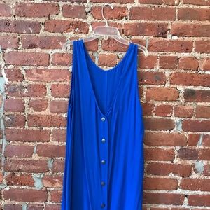 Madewell Large Lakeshore Blue Button Back Dress